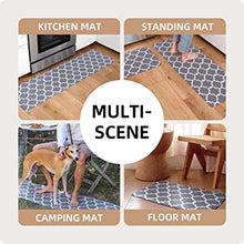 Kitchen Mat and Kitchen Rugs 2 PCS, Cushioned 1/2 Inch Thick Anti Fatigue Waterproof Mat, Comfort Standing Desk Mat, Kitchen Floor Mat with Non-Skid & Washable for Home, Office, Sink - Grey