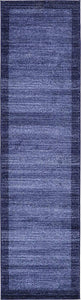 Contemporary Bordered Soft Navy Blue Area Rug