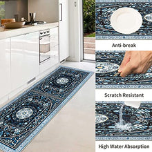 Kitchen Rugs Kitchen Mat Set of 2 Kitchen Rug Non-Slip Kitchen Rugs and Mats 47.3x17.3/31.5x17.3 Inch Floor Mat Doormat Runner Rug for Kitchen, Laundry, Living Room, Bedroom, Bathroom, Front Door