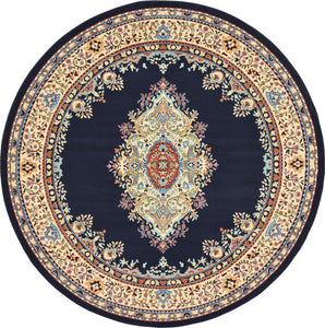 Traditional Navy Blue Soft Area Rug