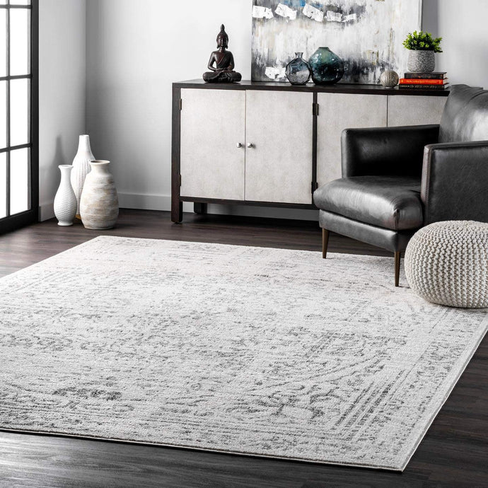 Distressed Vintage Grey Soft Area Rug