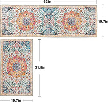 Kitchen Rugs Kitchen Mat Set of 2 Kitchen Rug Non-Slip Kitchen Rugs and Mats 47.3x17.3/31.5x17.3 Inch Floor Mat Doormat Runner Rug for Kitchen, Laundry, Living Room, Bedroom, Bathroom, Front Door