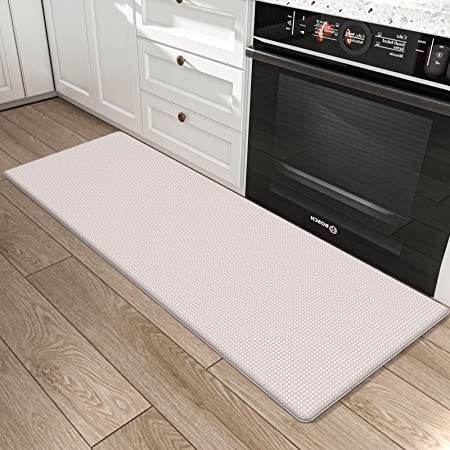 Oakeep Kitchen Mat 2 Pieces Anti Fatigue Cushioned Mats for Floor Runner  Rug Padded Kitchen Mats for Standing, 17x59+17x79, Brown