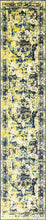 Vintage Distressed Navy Blue Yellow Area Rugs