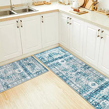 Kitchen Rugs Kitchen Mat Set of 2 Kitchen Rug Non-Slip Kitchen Rugs and Mats 47.3x17.3/31.5x17.3 Inch Floor Mat Doormat Runner Rug for Kitchen, Laundry, Living Room, Bedroom, Bathroom, Front Door