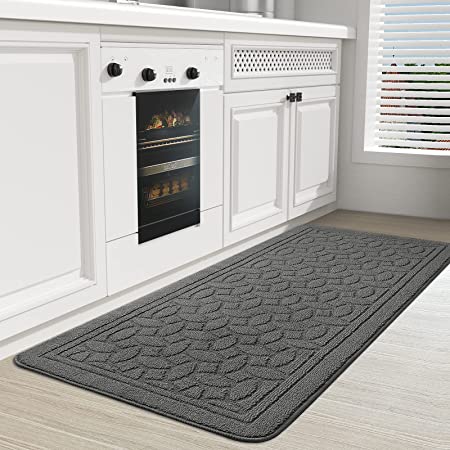Topwoner Kitchen Rugs and Mats Washable Non-Skid Wood Grain Kitchen Mats for Floor Runner Rugs for Kitchen Floor Front of Sink, Hallway, Laundry Room, Size