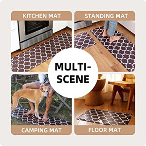 Kitchen Mat and Kitchen Rugs 2 PCS, Cushioned 1/2 Inch Thick Anti Fatigue Waterproof Mat, Comfort Standing Desk Mat, Kitchen Floor Mat with Non-Skid & Washable for Home, Office, Sink - Grey