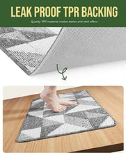 Jersow Kitchen Mat Kitchen Rug [2 PCS] - For Kitchen, Bathroom, Living Room, Soft, Absorbent Polypropylene Material, Non-Slip, Easy Clean Machine Washable Floor Runner - 20"X30"+20"X48", Grey Geometry