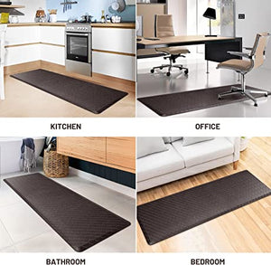 HappyTrends Kitchen Floor Mat Cushioned Anti-Fatigue Kitchen Rug,17.3"x28",Thick Waterproof Non-Slip Kitchen Mats and Rugs Heavy Duty Ergonomic Comfort Rug for Kitchen,Floor,Office,Sink,Laundry,Black