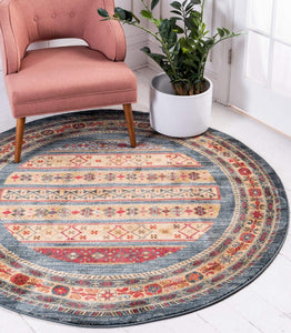 Tribal Pattern Blue Soft Area Rug