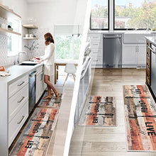Non-Slip Backing Kitchen Rugs and Mats Pattern Printed Farmhouse Decor Washable Kitchen Floor Mat, Brown Orange