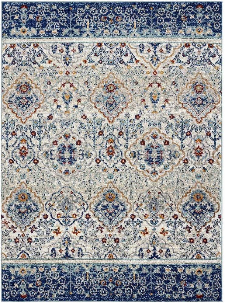 Transitional Blue Soft Area Rug 8x10
