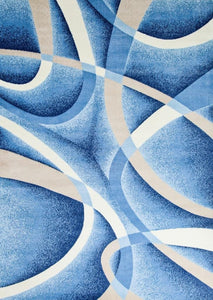 Abstract Swirls Blue Soft Area Rugs