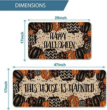 Artoid Mode Pumpkins This House is Haunted Happy Halloween Decorative Kitchen Mats Set of 2, Seasonal Low-Profile Floor Mat 17x29 and 17x47 Inch