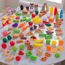 115-Piece Deluxe Tasty Treats Pretend Play Food Set, Plastic Grocery and Pantry Items