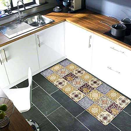 Boho Kitchen Rug Anti Fatigue Mats for Kitchen Floor Kitchen Rugs Bohemia  Style Memory Foam Kitchen Mat Cu… in 2023