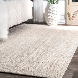 Handmade Braided Off-white Jute Area Rugs