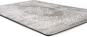 Rugshop Distressed Traditional Vintage Design Anti Fatigue Standing Mat 18" x 30" Gray