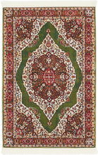 Vintage traditional Green Ivory Red Area Rugs