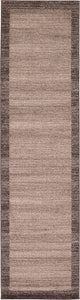 Contemporary Bordered Soft Light Brown Area Rug