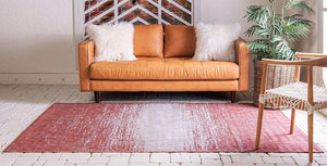 Outdoor Modern Collection Distressed Gradient Transitional Rust Red