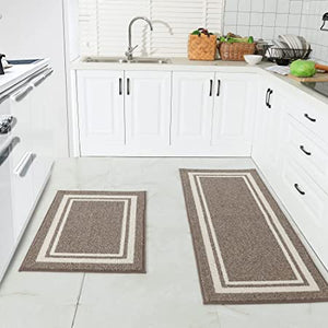 Cosy HOMEER 20x30 Inch20X48 inch Kitchen Rug Mats Made of 100% Polypropylene Strip TPR Backing 2 Pieces Soft Kitchen Mat Special