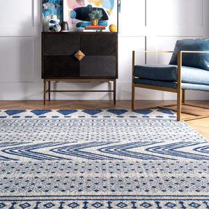 Shaina Tribal Area Rug,Blue