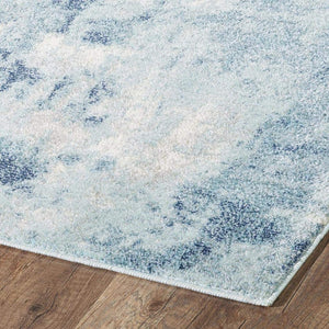 Kingsbury Collection Abstract blue Modern Soft Area Rug