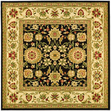 Lyndhurst Collection  Traditional Oriental Non-Shedding Stain Resistant Living Room Bedroom Soft Area Rug Black / Ivory