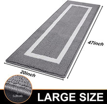 Premium Durable Kitchen Rug Mat, 20"x59" Non-Slip Absorbent Mat for Kitchen Floor, Entryway, Hallway and Dining Room, Machine Washable Carpet, Black Trellis