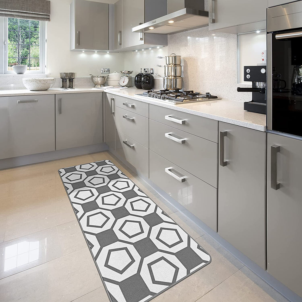 Modern Geometric Grey Non-Slip Area Rug