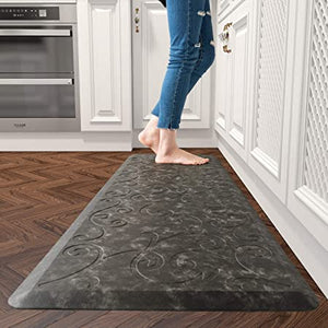 Floral Kitchen Floor Mats Cushioned Anti Fatigue for House 1/2 Inch Thick Non-Slip Kitchen Rugs and Mats Foam Standing Mat in Front of Sink, Office