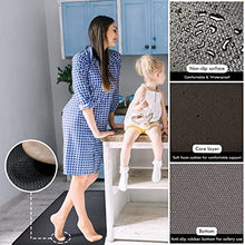 Black Kitchen Mat Kitchen Rug -Comfort Anti Fatigue Kitchen Mat for Kitchen Floor,Non-Slip Waterproof Kitchen Mat,PVC,Cushioned Rug Standing with Good Support for Feet, Use for Kitchen,Laundry,Sink
