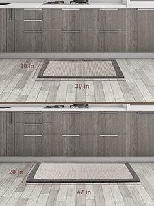 2 PCS Non-Slip Kitchen Floor Mat 20"x47"+20"x30"