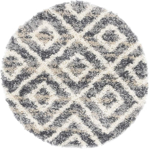 Lattice Tassel Gray Ivory Beige Plush Shag Area Rugs