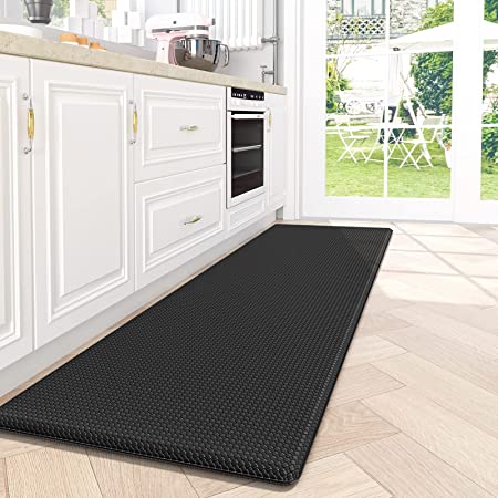 Kitchen Mat Cushioned Anti Fatigue Comfort Mat, Non-Slip Memory Foam Kitchen Mats for Floor, Waterproof Kitchen Rugs for Sink, 17x47 Inch, Wheat