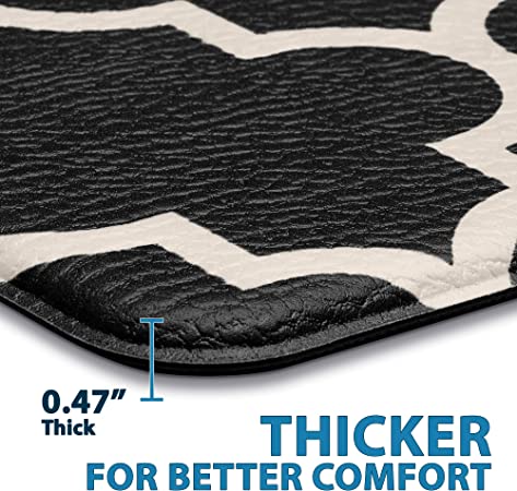 QiyI Floor Comfort Mats 2 Pieces Kitchen Rugs Leather Waterproof