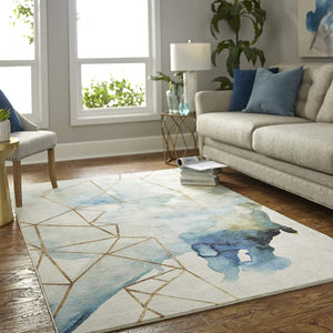 Cognition Water Soft Area Rug, Blue
