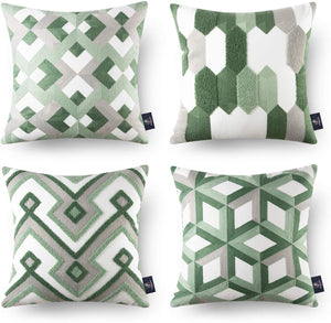 Set of 4 Geometric Series Throw Pillow Case Cushion Cover