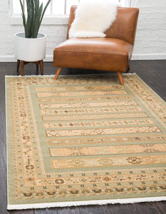 Tribal Pattern Light Green Soft Area Rug