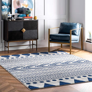 Shaina Tribal Area Rug,Blue