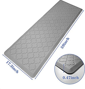 Kitchen Mat Cushioned Anti-Fatigue Kitchen Floor Mats, Thick Non-Slip Waterproof Kitchen Rugs and Mats, Comfort Standing Mat for Sink,Office,House,Laundry, 17.3"x29", Gray