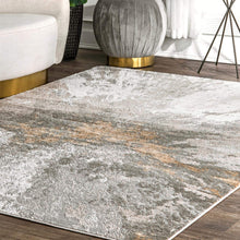 Cyn Abstract Silver Grey Tan Soft Area Rug