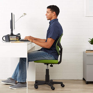 Low-Back, Upholstered Mesh, Adjustable, Swivel Computer Office Desk Chair, Black