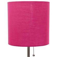 LimeLights 19 1/2" High Stick Table Lamp with Pink Shade and USB Port