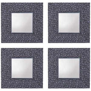 Northwood Silver 11 1/4" Square Wall Mirrors Set of 4