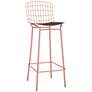 Madeline 28" High Rose Pink Gold and Black Barstool