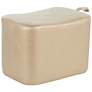 May Gold Faux Leather Ottoman with Pull Tab
