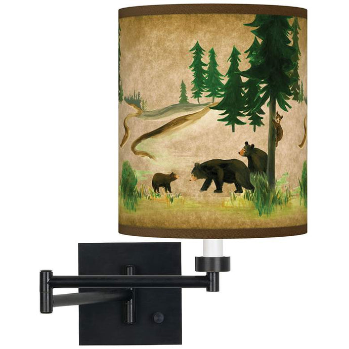 Bear Lodge Espresso Bronze Swing Arm Wall Lamp