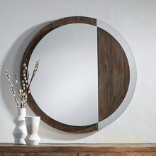 Julimar Brown Wood 34" Round Wall Mirror